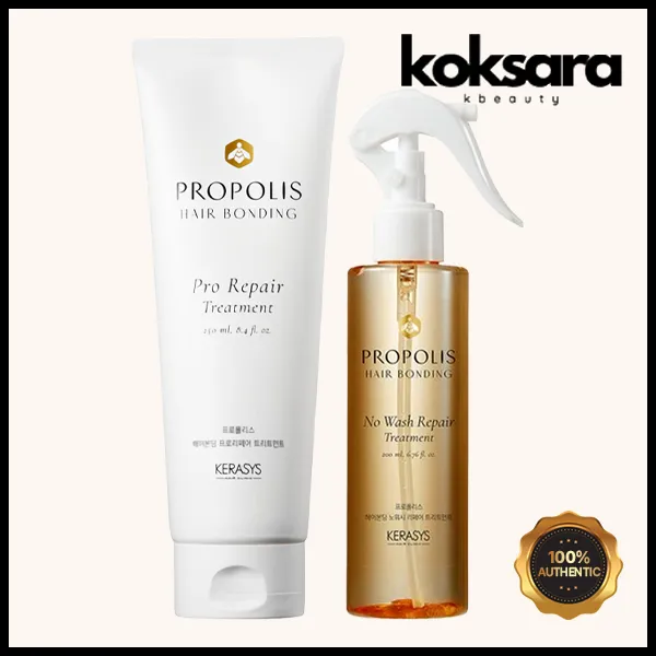 Kerasys Propolis Hair Bonding Pro Repair Treatment 250ml (Tube), No Wash Repair Treatment 200ml (Spray)