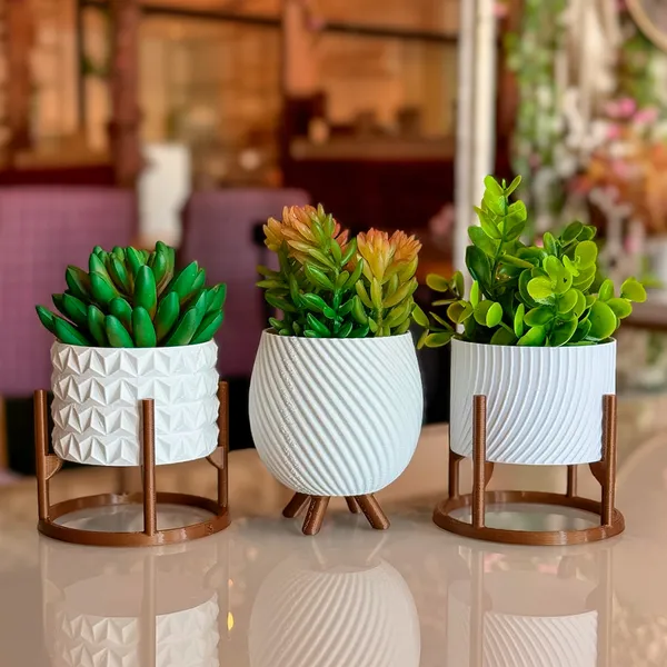 Kit de Vasos Cachepot Minimalista Texturas Vasinho Sala Decoração Delicada para Plantinhas Cactus