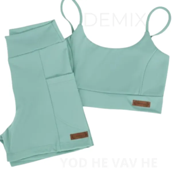 Conjunto Academia Corrida Treino Poliamida Zero Transparência shorts e Top de Alça