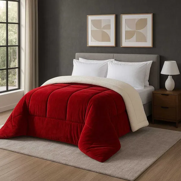 Cobertor Coberdom Sherpa La de Carneiro grosso edredom Solteiro, Queen e King felpudo qualidade