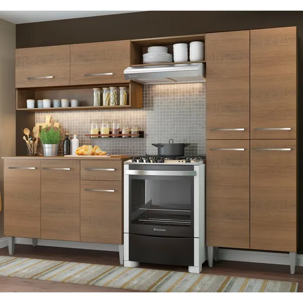 Armário de Cozinha Compacta 229cm Rustic Emilly Pop Madesa 02