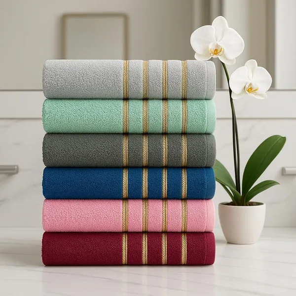 Kit 5 Toalha de Banho Maldivas 100% algodão 60x120cm Sortidas