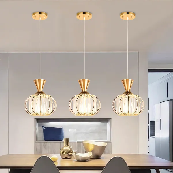 3 Cores Em 1 Lâmpada De Teto Leve Lustre De Cristal De Metal Nórdico Único 110V-220V