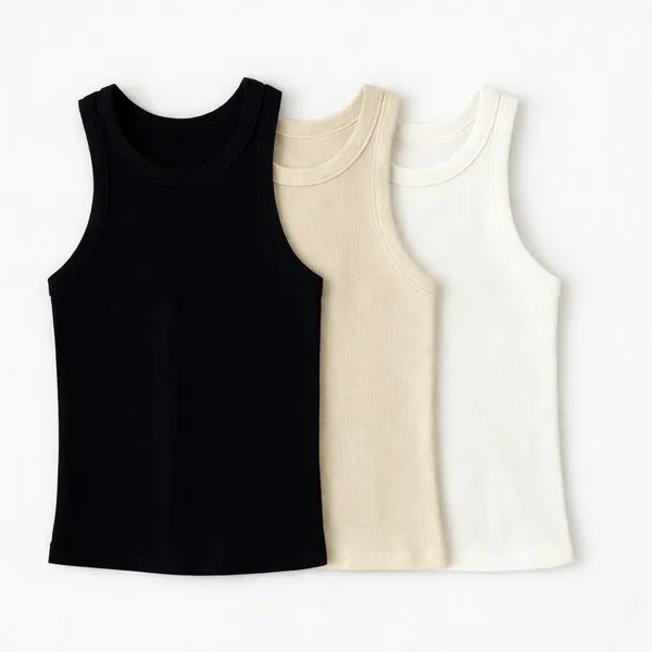 Kit 3 Regata Canelada Feminina Lisa Blusa Básica Camiseta Casual