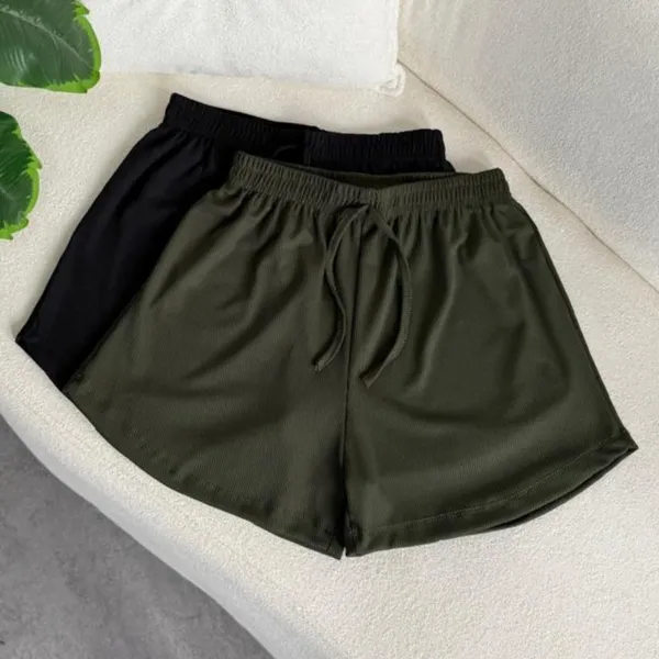 Kit 2 Peças Short Feminino Tecido Canelado, Confortável, Com elástico na cintura  cores Tendências