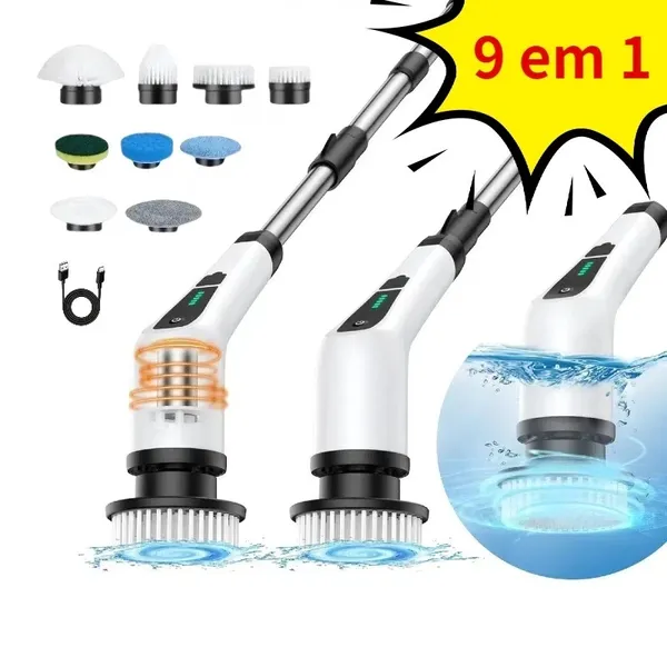 Escova De Limpeza Ajustável Janela Banheiro e Cozinha Ferramenta 9 em 1/ 7 em 1 Recarregável