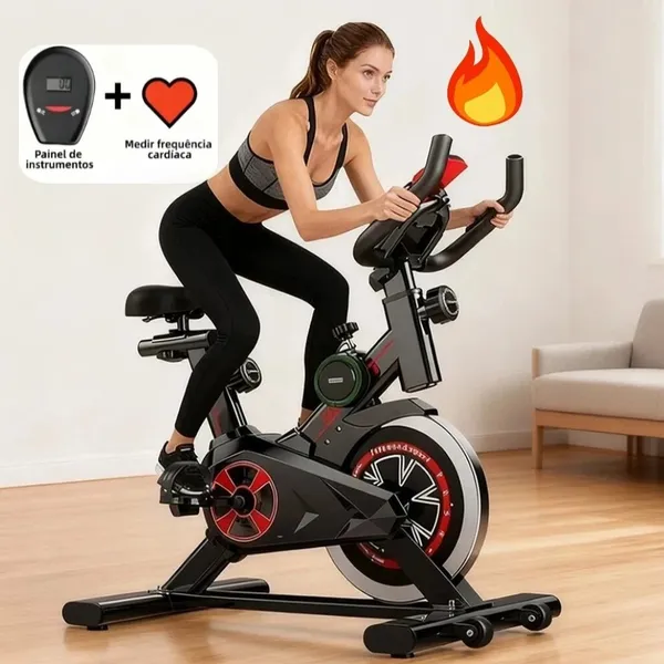 Bicicleta Bike Ergometrica Spinning Detecção De Frequência Cardíaca Academia Fitness Profissional