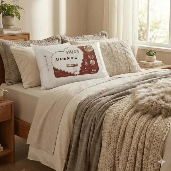 Kit 2 Travesseiros Altenburg Suporte Firme 50x70cm 180 fios percal, lavável