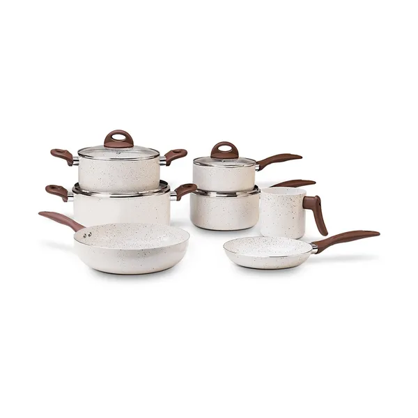 Jogo de Panelas 7 peças Vanilla Brinox Antiaderente Cerâmico - Ceramic Life