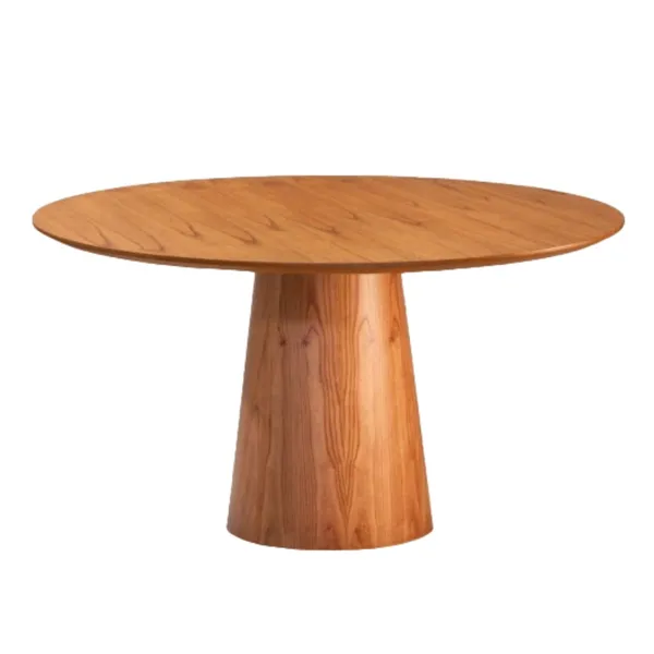 Mesa Cone Área Gourmet Sala Cozinha Lâmina Madeira Natural - 90cm