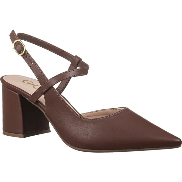 Scarpin Feminino Slingback Bico Fino Salto Médio Tiras Fivela Lateral Elegante Safira GiGiL