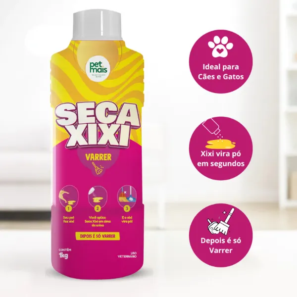 Seca Xixi Higienizador De Urina Pet Cães e Gatos Absorve e Transforma em Pó 1kg - Petmais