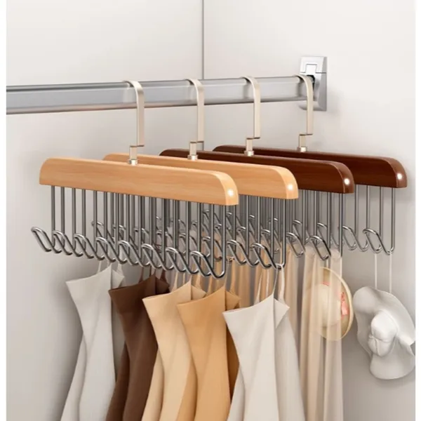 Cabide de Madeira Multi-uso Para Cintos Gravatas Cachecóis Sutiãs Colares Organizador em Geral