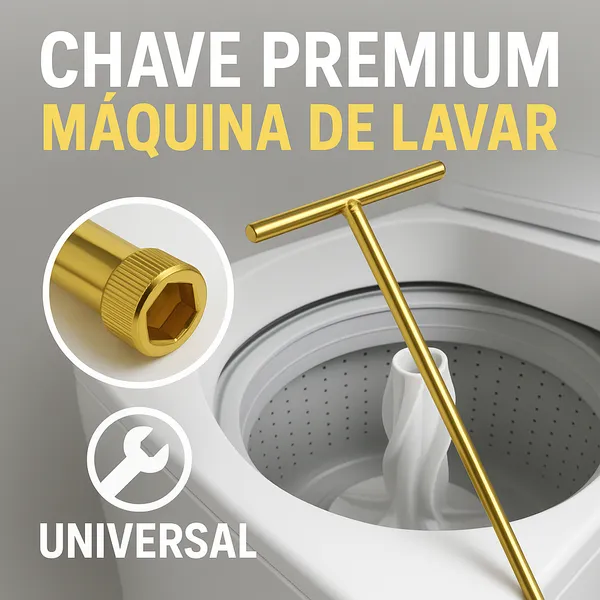 Chave T Longa 10mm para Abrir Agitador de Máquina de Lavar – Uso Universal