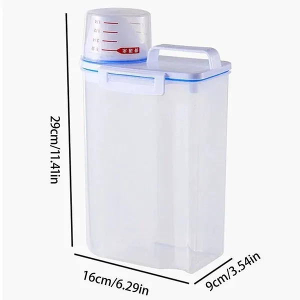 Pote Hermético 2.5L Com Copo Medidor Bico Dosador Cozinha Mantimentos Lavanderia Multiuso Organizado
