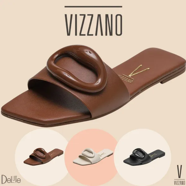 Tamanco Rasteira Feminino Vizzano Casual Confortavel Sola Flexivel e Design Moderno para Uso Diario