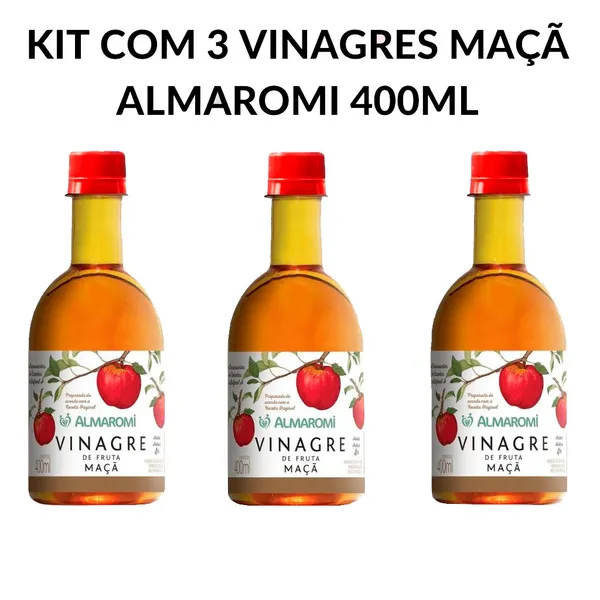 3 Vinagre de Fruta de Maçã 400ml - Almaromi