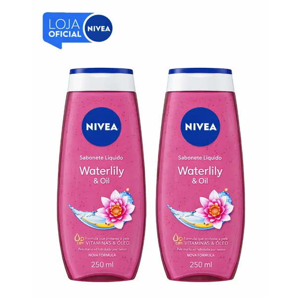 KIT NIVEA Sabonete Líquido Waterlily & Oil 250ml - 2 unidades BBB 26