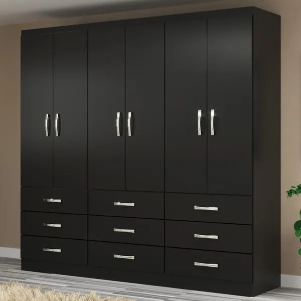 Guarda-Roupa Casal Bergamo 6 Portas 9 Gavetas
