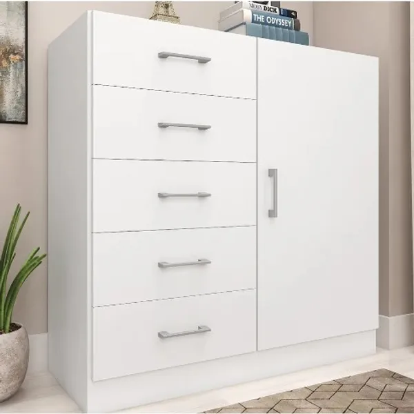 Cômoda Miami 5 Gavetas 1 porta sapateira