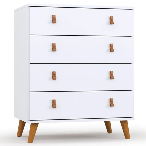 Cômoda Para Quarto Reforçada 4 Gavetas Espaçosas Luxo Encanto Frete Grátis