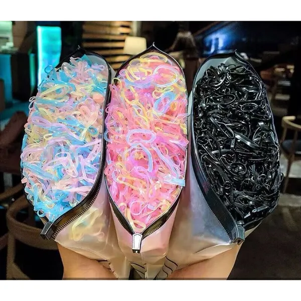 1000/2000Pcs/Pack Acessórios Para Porta Rabos De Pônei De Borracha Meninas Elásticas Descartáveis Coloridas