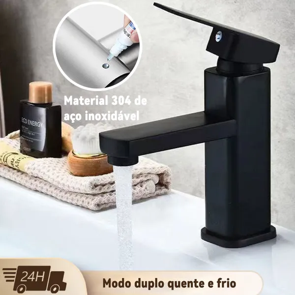 Torneira De Banheiro​ Lavabo Luxo Metal Cromada Preta Dourada Rose Moderna