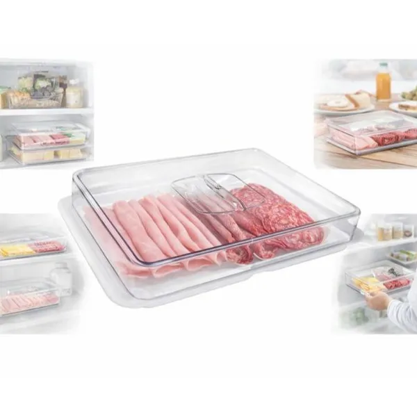 Pote Porta Frios Presunto Queijo Acrílico Hermético Branco