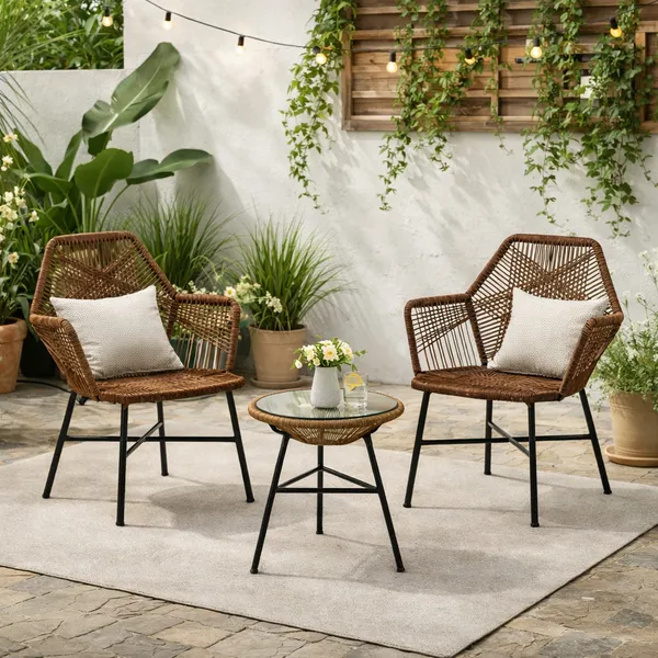 Kit 2 Cadeiras Tropicália + Mesa de Centro - Ideal para Área Gourmet, Piscina, Jardim, Varanda