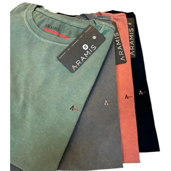 CAMISETA BASICA 100% ALGODÃO + LOGO BORDADO