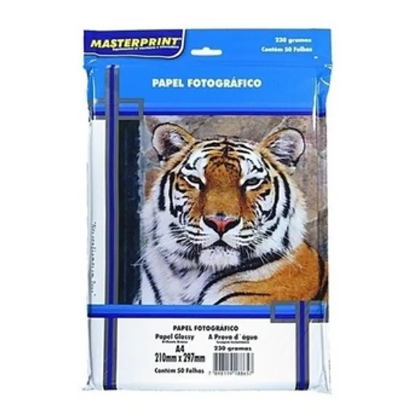 Papel Fotográfico A4 Glossy 230g 50 Folhas Premium Brilho MasterPrint