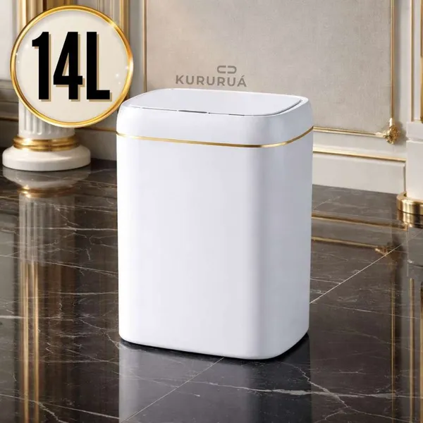 Kit Lixeira​ Pedal ou Sensor e mais Escova de Inox Redonda Banheiro Cozinha Cesto de Lixo Moderno Luxo Premium