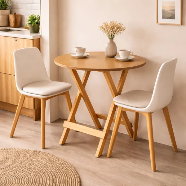 Mesa Redonda MDF Compacta – Perfeita para Kitnet e Espaços Pequenos