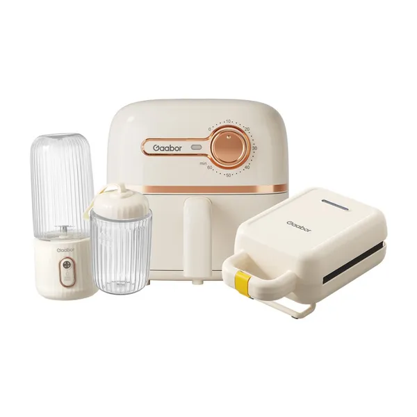 Gaabor Kit de Cozinha Portátil 3 em 1: Air Fryer, Sanduicheira e Liquidificador