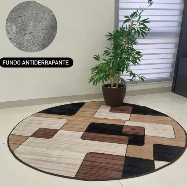 tapete sala quarto redondo moderno estampado belga  blek flayd