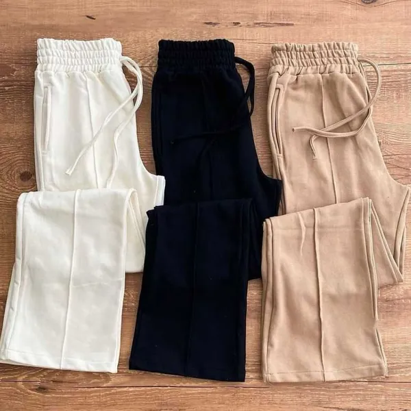 Calça Feminina Moletom Pantalona Casual Elegante