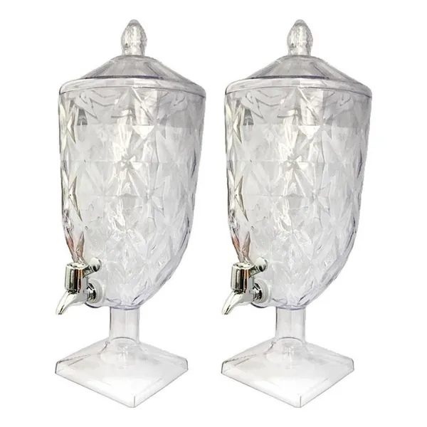 Kit 02 Suqueiras 4,5L Cristal Acrílico Dispenser Diamond com Torneira Super Promoção Envio Rápido