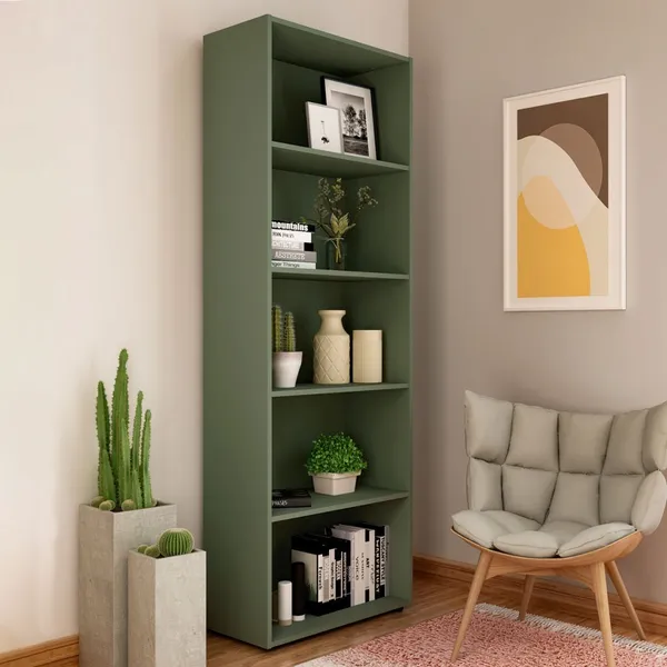 Estante para Livros Multy 4 Prateleiras  Menta - Pnr Móveis