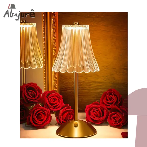 Abajur Luminária de Mesa Cúpula Vidro Escritório Quarto Recepção Decoração Sala Moderno Abajur Touch