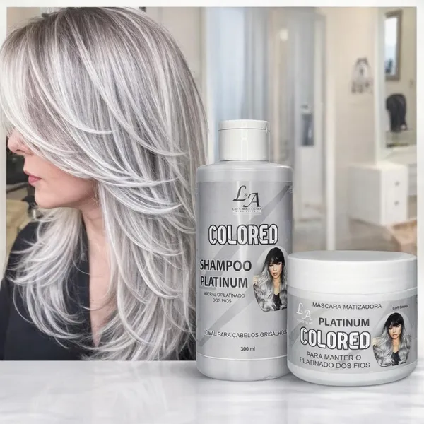 Kit Matizador PLATINUM Efeito Platinado Sem Amônia L&A Cosméticos 300ml