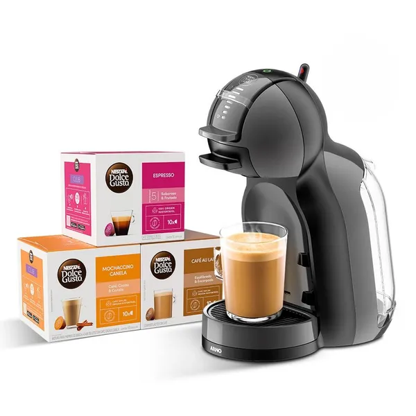 KIT CAFETEIRA NESCAFÉ DOLCE GUSTO MINI ME PRETA 110V + 30 CÁPSULAS