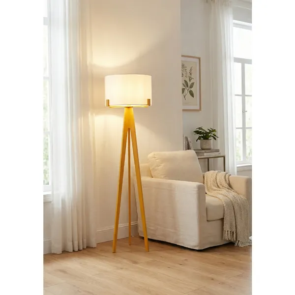 Luminária Abajur de Chão em Madeira Minimalista Áustria Iluminação para Casa Sala Quarto Com Cupula