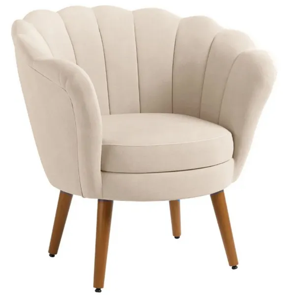 Poltrona Decorativa Petala  Pés Palito Veludo