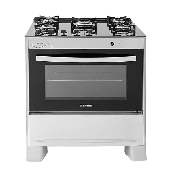 Fogão Suggar Neo Glass 5 Queimadores Inox FGVNG510PRIX Bivolt