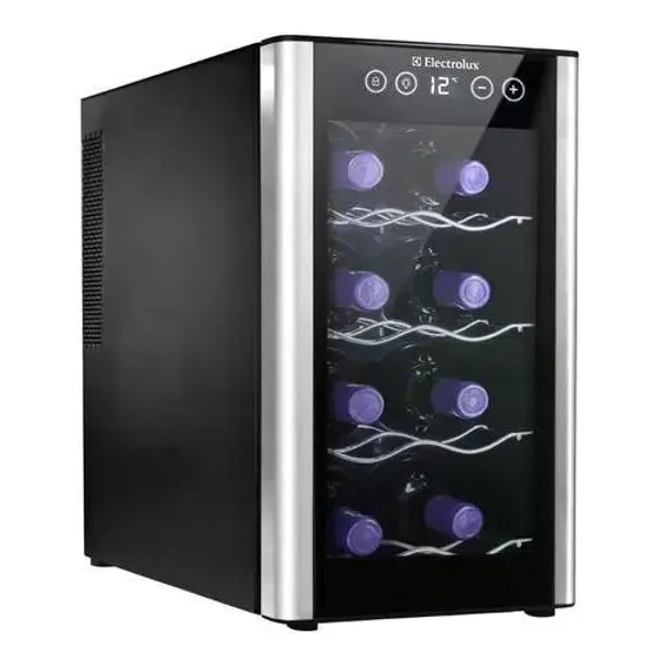 Adega de Vinho Climatizada Electrolux 8 garrafas Uma Porta Acabamento em Alumínio (ACB08)