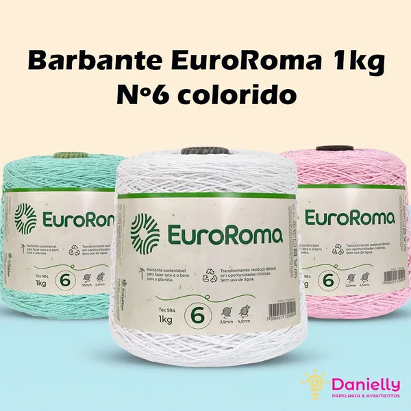 Barbante Euroroma 1Kg Fio Nº 6 Linha de Crochê