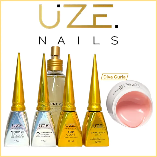 Kit Preparadores Uze Nails - Blindagem - Anti infiltração - Kit Iniciante - Anvisa - Alongamento