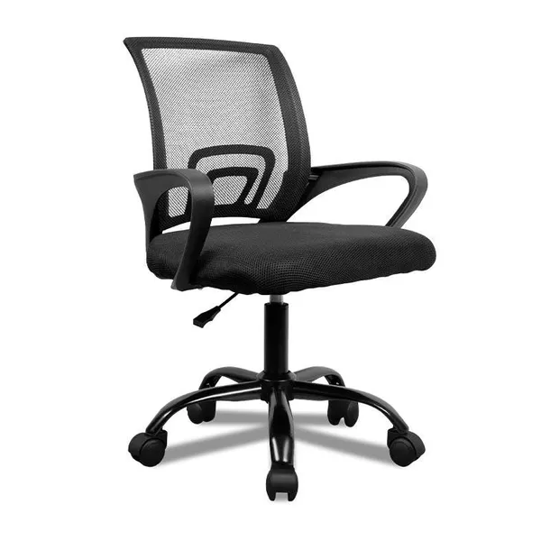 Cadeira de Escritorio Zinnia Hera L, Assento Estofado, Base Giratória,  Preto, ZNO-HRAL-BK02