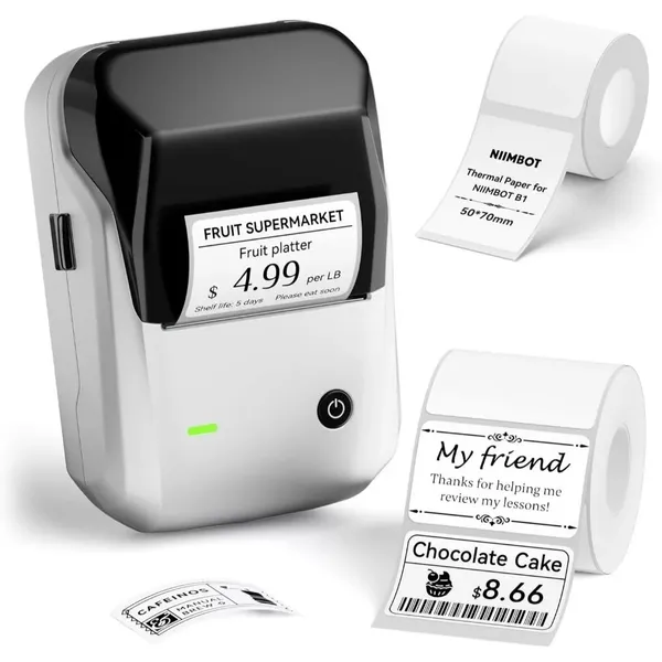 NIIMBOT B1 IMPRESSORA DE ETIQUETA PORTATIL BLUETOOTH COMPATIVEL COM IOS E ANDROID