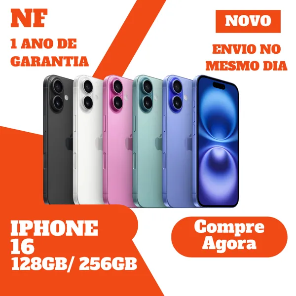 iPhone 16 128GB / 256GB • Plus • Novo • Original • Garantia